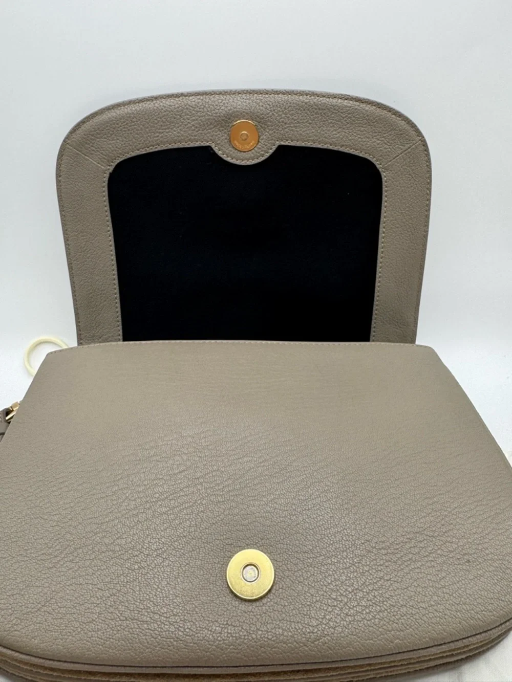 See By Chloé Hana Large Leather Suede Crossbody Bag Motty Grey Gold Hardware